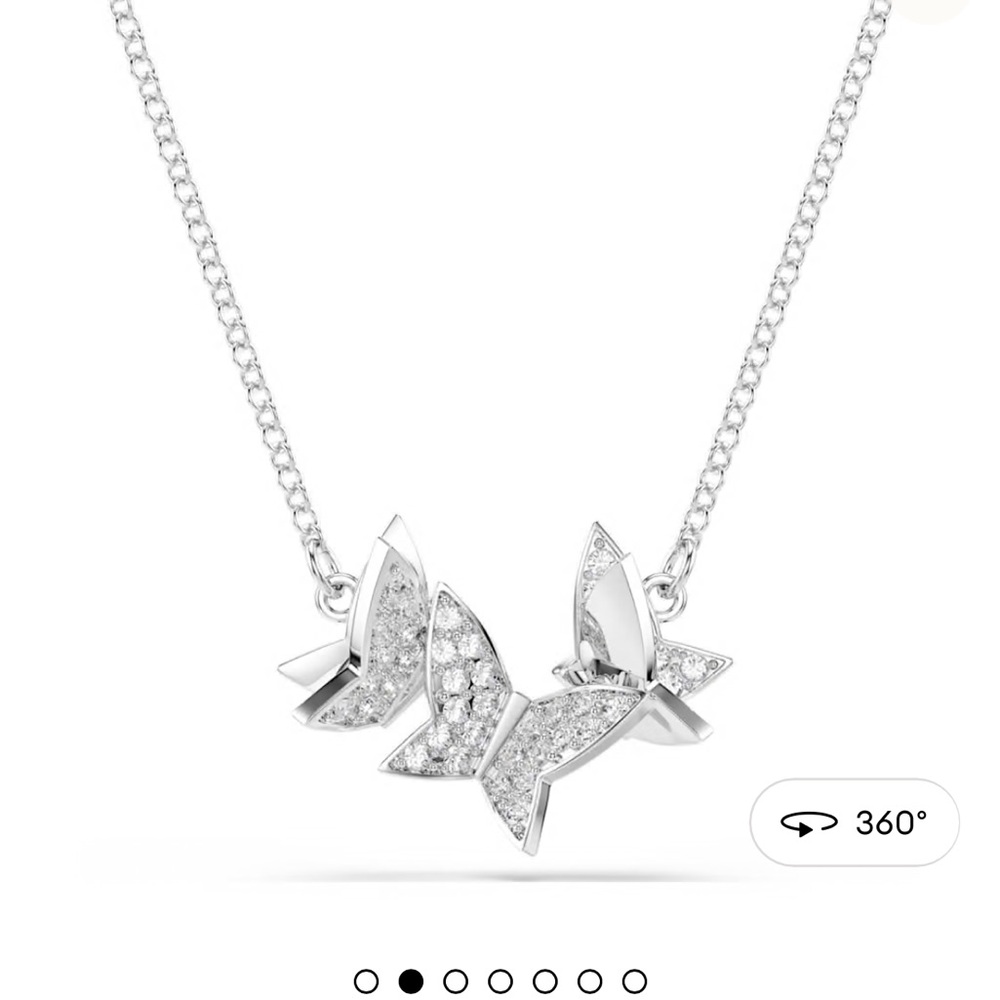 Swarovski Silver Crystal Butterfly Necklace